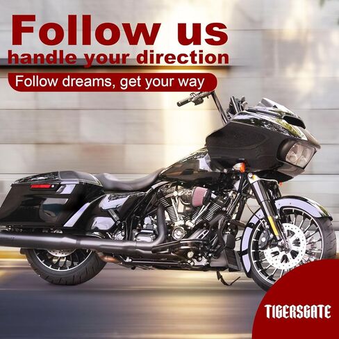 مقود ارتفاع 1.5 بوصة من Fat Ape مقاس 14 بوصة لدراجة Harley Most Dyna Softail Sportster Road King Road Glide (أسود لامع) in Kuwait