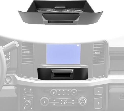 منظم درج الشاشة مقاس 8 بوصات متوافق مع 2023-2025 Ford Super Duty XL F250 F350 F450 F550 منظم وحدة التحكم المركزية علبة تخزين صندوق لوحة القيادة صندوق تخزين لملحقات Ford F250 XL 2024 in Kuwait