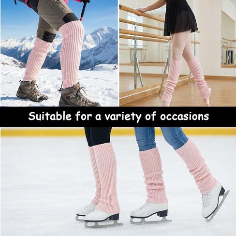Lusofie Ballet Leg Warmers Knitted Open Heel Stirrup Design Leg Warmers for Women Ballet Yoga Dance, Multiple Colors in Saudi Arabia