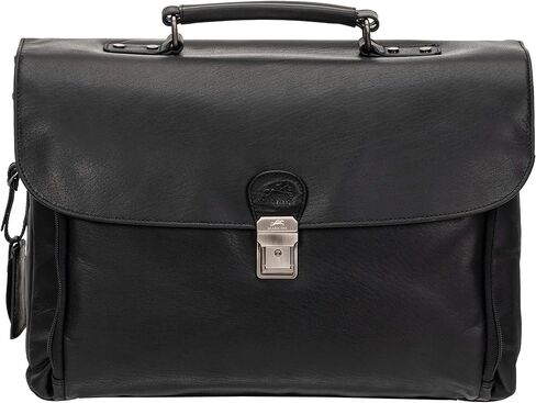 Mancini Buffalo Double Compartment Briefcase for 15.6" Laptop/Tablet, Black, Black in Saudi Arabia