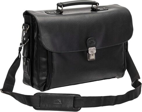 Mancini Buffalo Double Compartment Briefcase for 15.6" Laptop/Tablet, Black, Black in Saudi Arabia