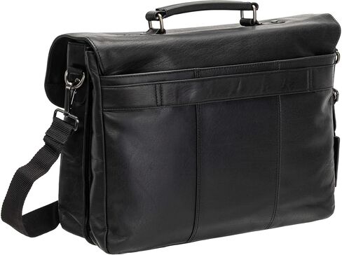 Mancini Buffalo Double Compartment Briefcase for 15.6" Laptop/Tablet, Black, Black in Saudi Arabia
