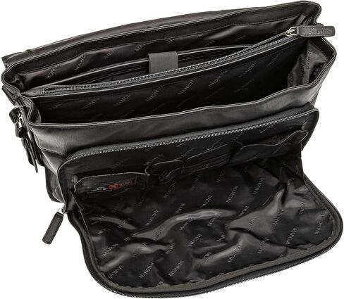 Mancini Buffalo Double Compartment Briefcase for 15.6" Laptop/Tablet, Black, Black in Saudi Arabia