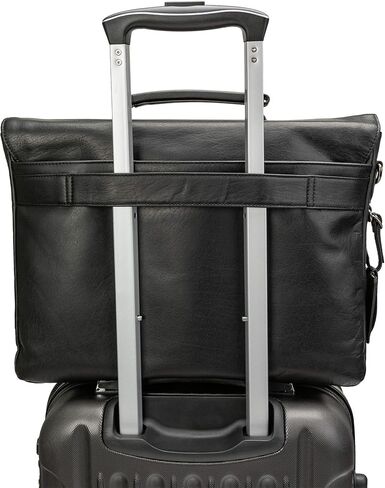 Mancini Buffalo Double Compartment Briefcase for 15.6" Laptop/Tablet, Black, Black in Saudi Arabia