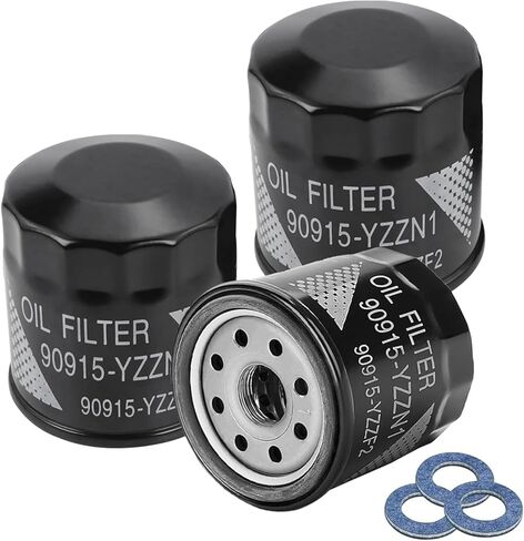 3 PCS Oil Filter 90915-YZZN1 with Drain Plug Washers Compatible with Toyota Prius 1.5L 2001-2009, Yaris 1.5L 2006-2019, Matrix 1.8L 2003-2008,Corolla 1.8L 1993-2021, Camry 2.2L 1992-2001. in Saudi Arabia