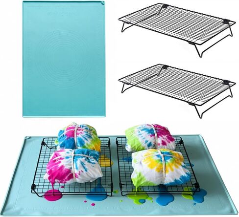 ​​Tie Dye Kit with 2 Steel Folding Brackets & Non-Slip Pad, Professional Tie Dye Supplies for Multi-Color Patterns, Easy to Use and Clean, Perfect for T-Shirts, Onesies, Socks DIY Craft​​(TD-01) in Saudi Arabia