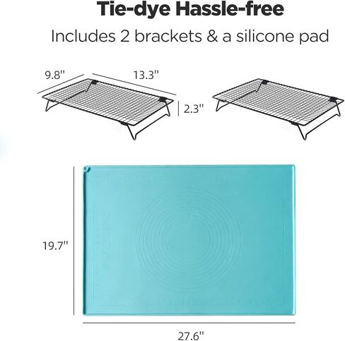 ​​Tie Dye Kit with 2 Steel Folding Brackets & Non-Slip Pad, Professional Tie Dye Supplies for Multi-Color Patterns, Easy to Use and Clean, Perfect for T-Shirts, Onesies, Socks DIY Craft​​(TD-01) in Saudi Arabia