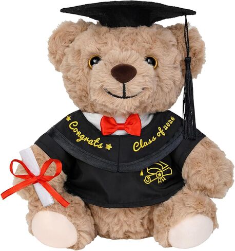 2026 Graduation Bear Gifts,9 Inch Soft Plush Teddy Bear with Black Cap & Graduation Gown & Diploma,Kindergarten Preschool High School College Graduation Gifts Bear for Her Him Women Men Boys Girls Kid in Saudi Arabia