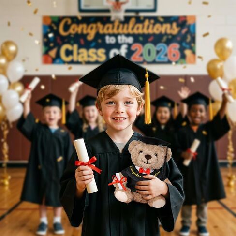 2026 Graduation Bear Gifts,9 Inch Soft Plush Teddy Bear with Black Cap & Graduation Gown & Diploma,Kindergarten Preschool High School College Graduation Gifts Bear for Her Him Women Men Boys Girls Kid in Saudi Arabia