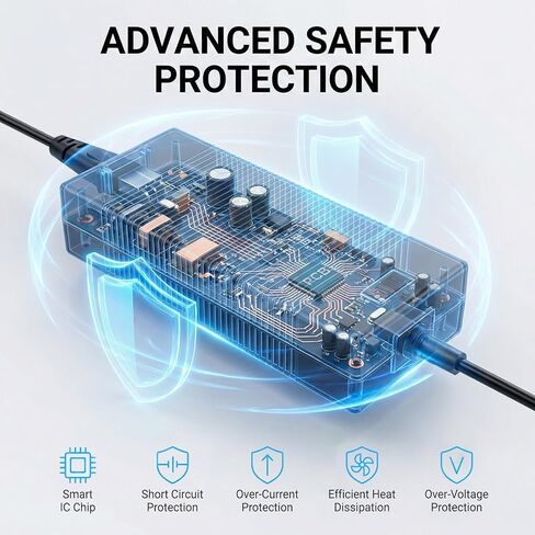 PUKOKAL 54.6V 2A شاحن دراجة كهربائية متعدد الموصلات لبطاريات الليثيوم 48V 7 في 1 شاحن بطارية سكوتر كهربائي مع مقابس قابلة للتبديل متوافقة مع 48V Jetson Gotrax Hiboy in Kuwait