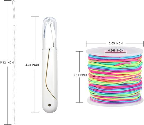 Stretchy Bracelet String Kit with Scissors & Beading Needle, 4 Rolls Elastic String for DIY Crafts, 1mm Stretchy Cord for Jewelry Making Sewing Necklace Beading, 660FT in Saudi Arabia