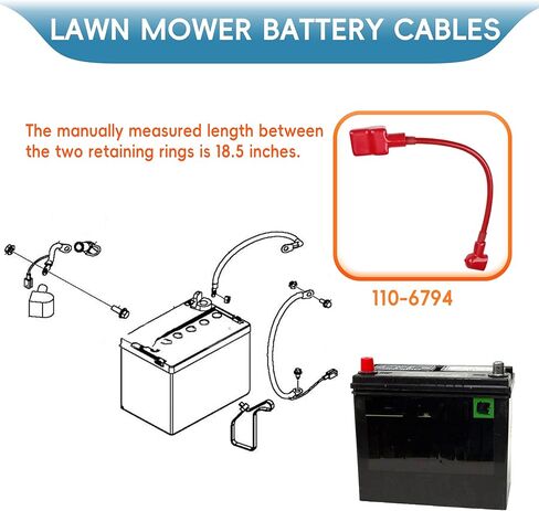 KUROKU Lawn Mower Battery Cables 110-6794 Compatible with ToroTimecutter Z4200 Zero Turn Mower X2c Lawn Boy in Saudi Arabia