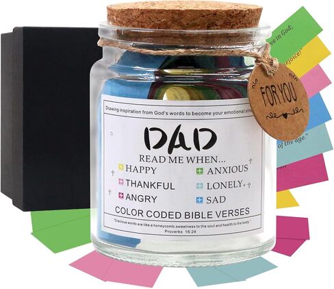 108 Bible Verses Jar For Dad – BiaoGan Christian Gifts for Men | Birthday Gifts for Dad from Daughters | Father's Day Gift | Decorative Glass Prayer Jar | Inspirational Bible Accessory in Saudi Arabia