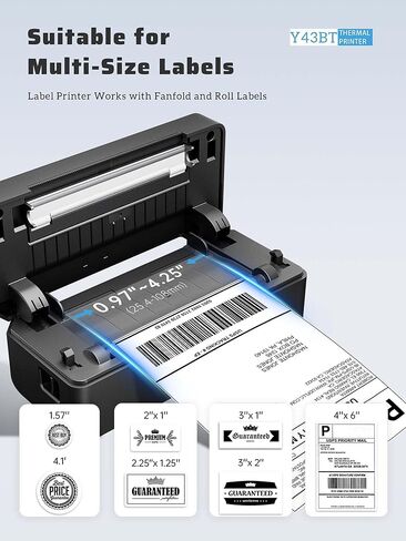Shipping Label Printer 4x6 Bluetooth Thermal Label Printer for Small Business, Warehouse or Home Office, Compatible with Windows iOS Android Mac, USPS Amazon Etsy in Saudi Arabia