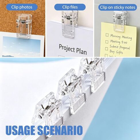 60 Pieces Self-Adhesive Wall Clips 2.6 * 1.3CM, Clear Plastic Clips for Hanging Photos, Posters, Tapestry, Spring Lights, Ideal for Office, Home & Christmas Decoration in Saudi Arabia