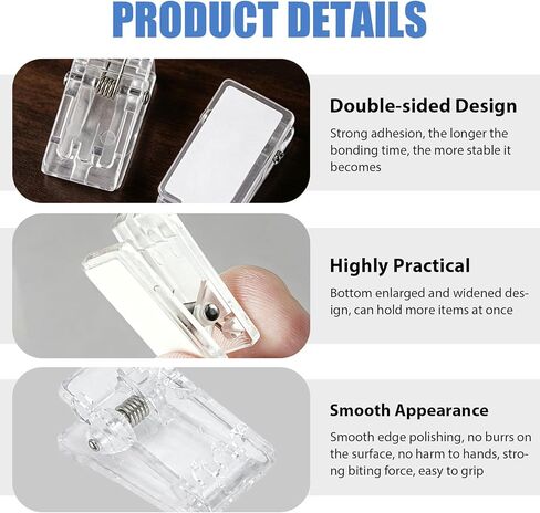 60 Pieces Self-Adhesive Wall Clips 2.6 * 1.3CM, Clear Plastic Clips for Hanging Photos, Posters, Tapestry, Spring Lights, Ideal for Office, Home & Christmas Decoration in Saudi Arabia