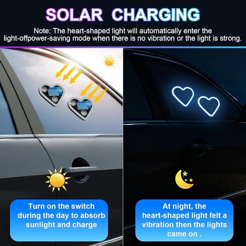ضوء نيون LED على شكل قلب | قابلة للشحن بالطاقة الشمسية و USB | عبوة من قطعتين من المصابيح الداخلية للسيارة باللون الأزرق مع أكواب شفط | 40 مصباح LED عالي السطوع لإضاءة السيارة المحيطة، 5 أوضاع in Kuwait