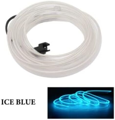ABALDI El Wire Neon Light Car Interior LED Lights, Ambient Lighting Kits for Xmas Halloween Christmas Car Decoration(5m/16ft, Ice Blue) in Saudi Arabia