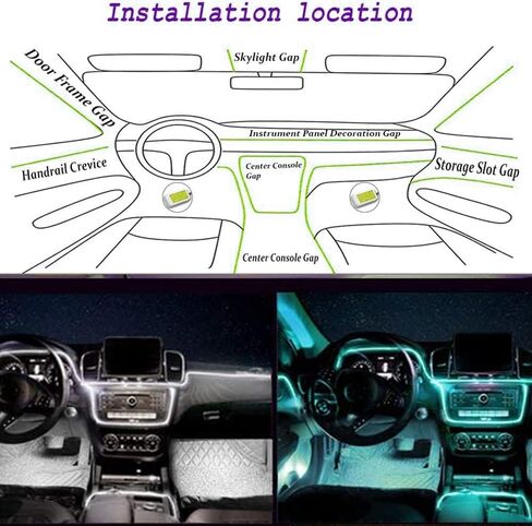 ABALDI El Wire Neon Light Car Interior LED Lights, Ambient Lighting Kits for Xmas Halloween Christmas Car Decoration(5m/16ft, Ice Blue) in Saudi Arabia