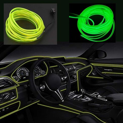 ABALDI El Wire Neon Light Car Interior LED Lights, Ambient Lighting Kits for Xmas Halloween Christmas Car Decoration(5m/16ft, Ice Blue) in Saudi Arabia