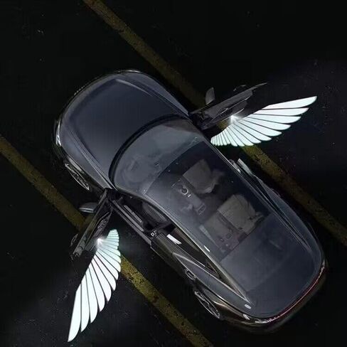 Car LED Angel Wing Door Light Projector, No Need for Punching Installation (Logo 1) in Saudi Arabia