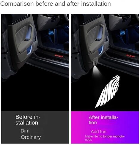 Car LED Angel Wing Door Light Projector, No Need for Punching Installation (Logo 1) in Saudi Arabia