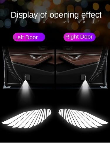 Car LED Angel Wing Door Light Projector, No Need for Punching Installation (Logo 1) in Saudi Arabia