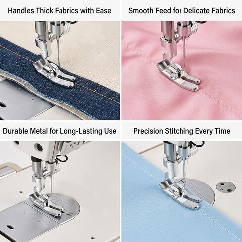 4PCS Sewing Machine Presser Feet Set, Low Shank 10mm Universal Foot Kit for Sewing, Quilting and Fabric Control, Precision Stitching Tool with Zipper Foot for Smooth and Accurate Sewing in Saudi Arabia