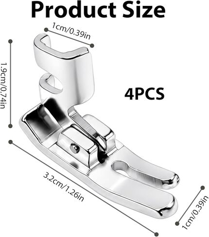 4PCS Sewing Machine Presser Feet Set, Low Shank 10mm Universal Foot Kit for Sewing, Quilting and Fabric Control, Precision Stitching Tool with Zipper Foot for Smooth and Accurate Sewing in Saudi Arabia