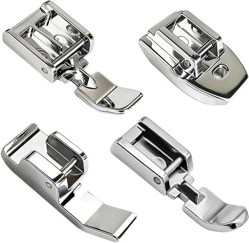 FJW Zipper Presser Foot Kit 4 Pcs - Wide, Narrow, Invisible & Single Toe Zipper Feet for Most Low Shank Snap-On Sewing Machines in Saudi Arabia