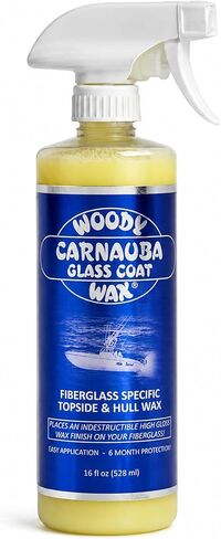 Woody Wax Carnauba Glass Coat, Professional Non-Yellowing Boat Spray, High Gloss Topside & Hull Wax for Fiberglass & Gel Coat, 6 Month Lasting Weatherproof UV Protection for Boats & Yachts, 16 oz in Saudi Arabia