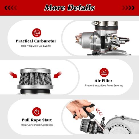 طقم محرك 49CC/50CC، محرك سحب ثنائي الأشواط، محرك الدراجة الترابية، اسطوانة واحدة، محرك محرك لدراجة الجيب مع تبريد هوائي، مجموعة كاملة من المحرك الصغير للسكوتر، ATV in Kuwait