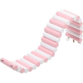 LUOZZY Hamster Suspension Bridge Toy Long Climbing Wooden Ladder for Hamsters Mice Mouse Gerbils Sugar Glider Rat - Pink 6x40CM
