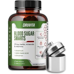 Blood Sugar Smarts Dietary Supplement - 20 Key Herbs, Minerals & Vitamins - with Chromium, Alpha Lipoic Acid, Cinnamon & Bitter Melon, For Men Women- Non-GMO Natural- 60 Capsules 30 Day Supply