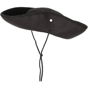 قبعة قرصان سوداء، قبعة ثلاثية القرن، قبعة عصر النهضة لإكسسوارات أزياء الحفلات ذات طابع الحرب الثورية الاستعمارية in Kuwait