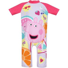 Peppa Pig Swimsuit for Girls | Short Sleeve Girls Bathing Suit | Kids Swimsuit for Summer