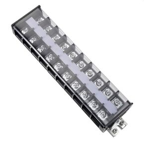 uxcell Barrier Terminal Strip Block 660V 60A Dual Rows 10 Position DIN Rail Base Covered Screw