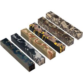 Penn State Industries WXCAM98 Camouflage Acrylic Pen Blank 6pc. Combo Pack, 3/4" x 3/4" x 5"