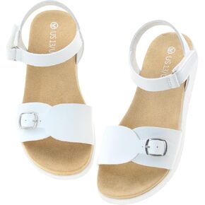 صنادل FLYFUPPY للفتيات بأشرطة مفتوحة عند الأصابع وصنادل مسطحة لطيفة للفتيات أحذية صيفية كاجوال in Kuwait