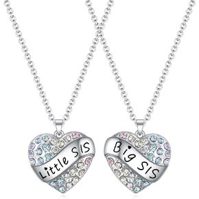 Big Sister Gifts for Girls,Sister Necklace for 2-Big Little Sister BFF Friendship Necklaces Jewelry for 2