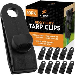 Xpose Safety 25 Pack Heavy Duty Reusable Tarp Clips - Use with Canopy Tent, Awning, Camping, Boat Cover, Car Cover, Swimming Pool or Sun Shade - by Xpose Safety