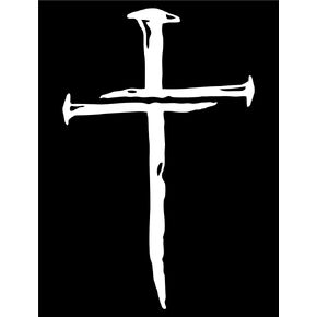Sunset Graphics & Decals Cross of Nails Decal Vinyl Car Sticker | Cars Trucks Vans Walls Laptop | White | 5.5 x 3.5 inches | SGD000046A