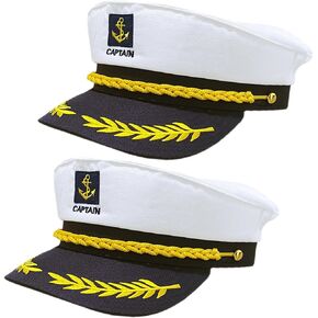 2pcs Captain hat, admiral sailor caps, Captain Yacht Hat for men women navy captain costumes accessory