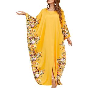 ODIZLI Muslim Abaya for Women Long Dresses Dubai Pendant Bat Sleeves Turkey African Caftan Vest