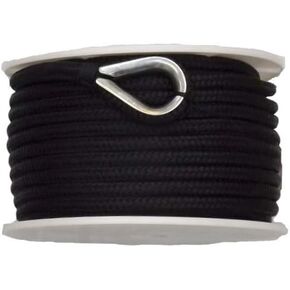 USR Rope Nylon Double Braided Anchor Line 3/8" x 200' Black Boat Sailing
