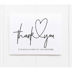 Thank You For Being a Part of Our Wedding Day Card for Bridal Party Gift from Bride and Groom