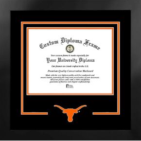 Campus Images NCAA Texas Longhorns Unisex Spirit Diploma Manhattan Black Frame with Bonus Lithograph, Black, One Size