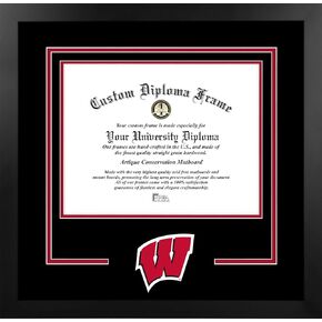 Campus Images NCAA Wisconsin Badgers Unisex Spirit Diploma Manhattan Black Frame with Bonus Lithograph, Black, One Size in Saudi Arabia