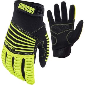GREASE MONKEY Crew Chief Pro High-Visibility Mechanic Gloves with Touchscreen Capabilities