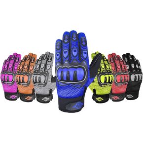 ALPHA CYCLE GEAR MOTO SPORTS GLOVES (BLACK/BLUE, SMALL)